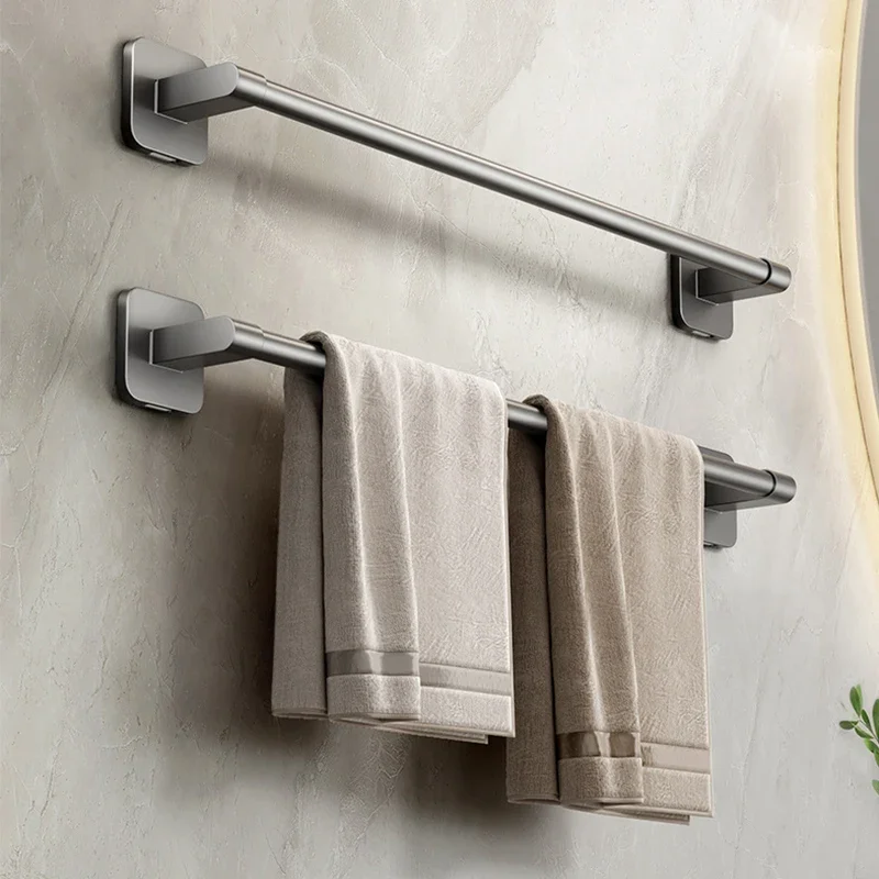 Towel Rack Bathroom Perforated Suction Cup Wall Mounted Storage Rack Toilet Storage Bathroom Towel Rod 1PC towel rack