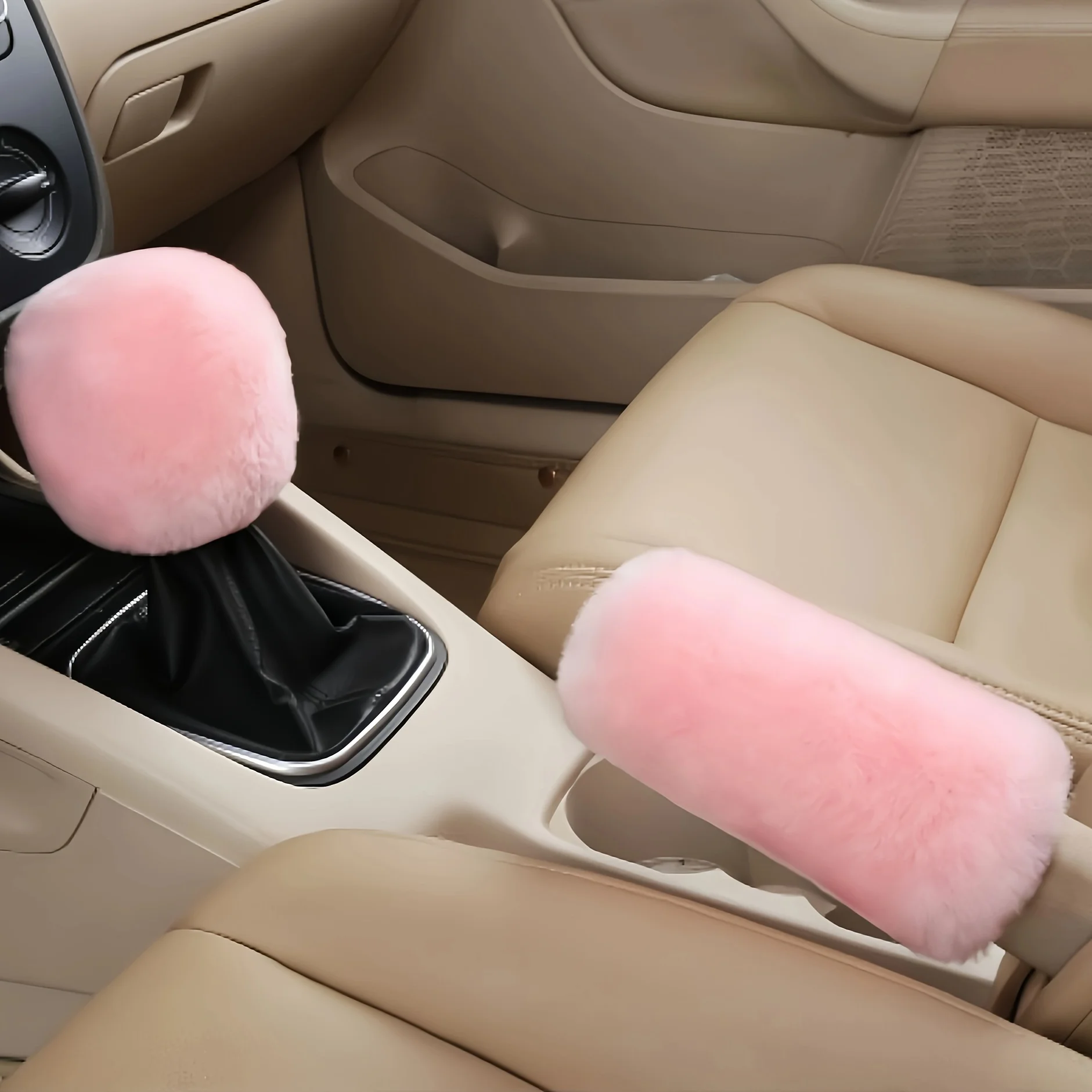 Winter Plush Car Handle Cover Set 3