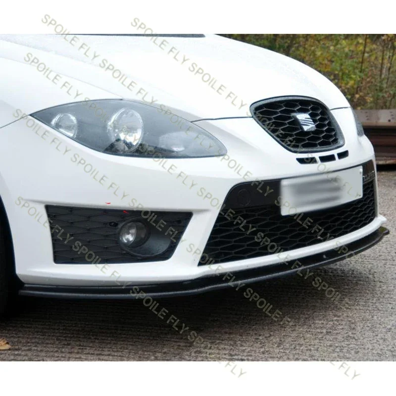 좌석 Leon MK2 Cupra/FR 2009 2010 2011 2012 고품질 ABS 3/Pcs 자동차 앞 립 범퍼 스포일러 광택 블랙 바디 키트
