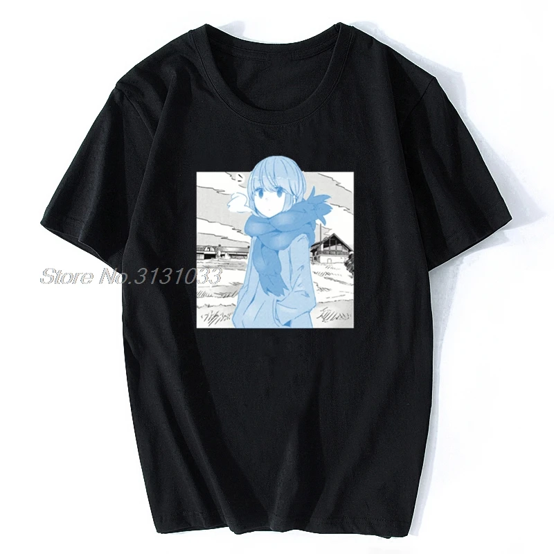 New Summer T Shirt Rin Searching T-shirt Cotton Laid Back Camp Ofertas Men Cotton Tshirt Anime Tees Harajuku Streetwear