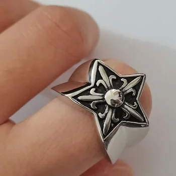 Grandi anelli vintage da uomo color argento titanio acciaio inossidabile moda gioielli da festa hip hop rock biker punk anelli regalo di nozze