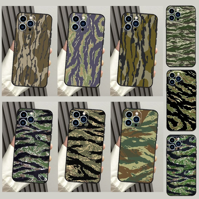 Humor Tiger Stripe Camo Custodia Mimetica Per Iphone 14 Pro Max 11 Pro Max 12 13 Mini X Xr Xs Max Se 2020 7 8 Plus Cover Per Telefono