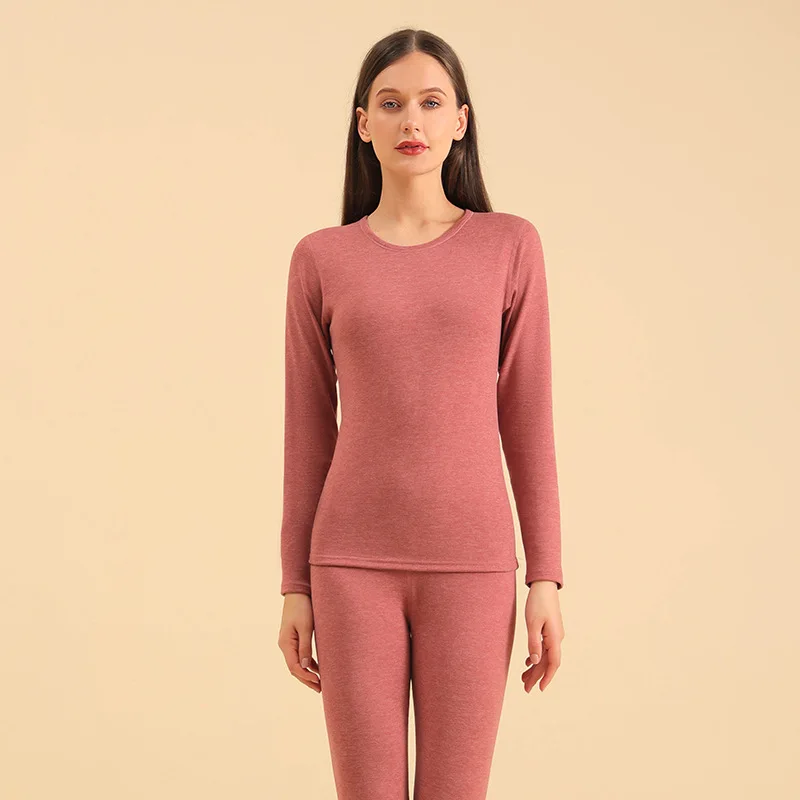 Autumn and Winter New Women's Double-Sided Milled Wool Thermal Underwear Qiu Yi Qiu Pants Female Wool Silk Bottoming Shirt