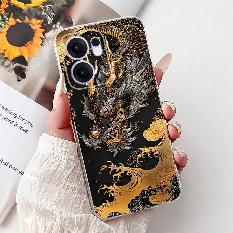Lovely Cat Lion Dragon Soft Slim Silicone Phone Case - Shockproof Bumper