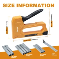 TOLESA Light Duty Staple Gun for Wood - Upholstery Nail Gun with 1600pcs Staples 1/4, 5/16, 3/8 Inch and Staple Remover 2