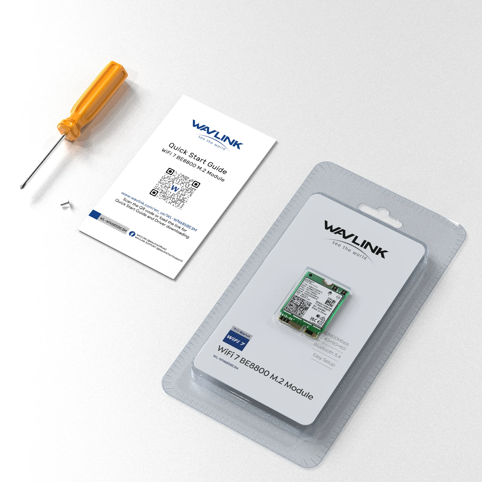 Scheda WiFi 7 QCNCM865 M.2 NGFF – Tri-band 2.4/5/6 GHz, Velocità 5.8 Gbps, 4K QAM, MLO, Per PC Portatili E Mini PC