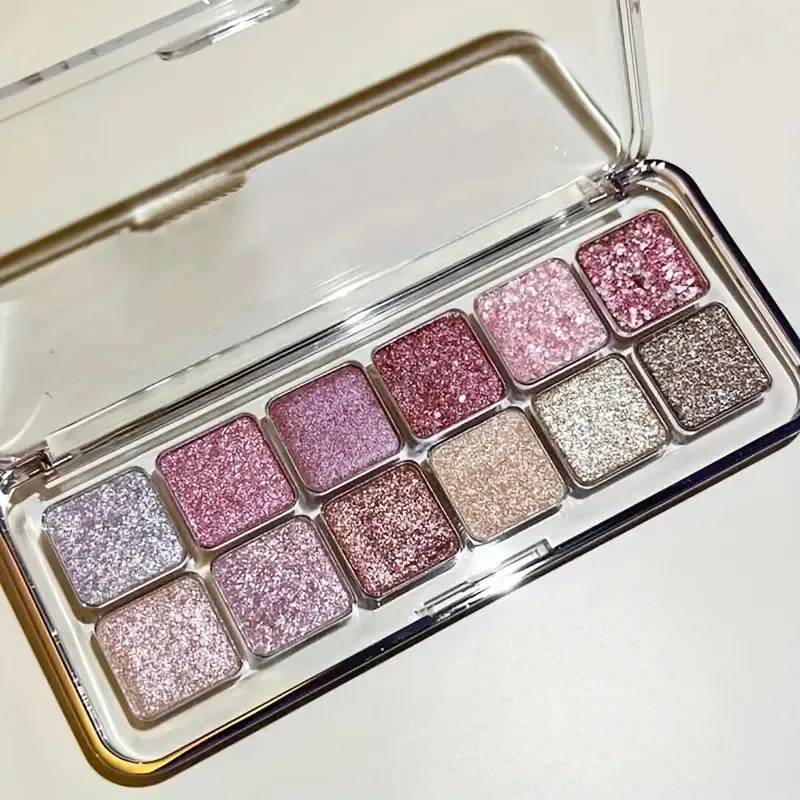 Sparkle Eyeshadow Palette: 12 Shimmering and Glittering Shades for Performances and Highlighting