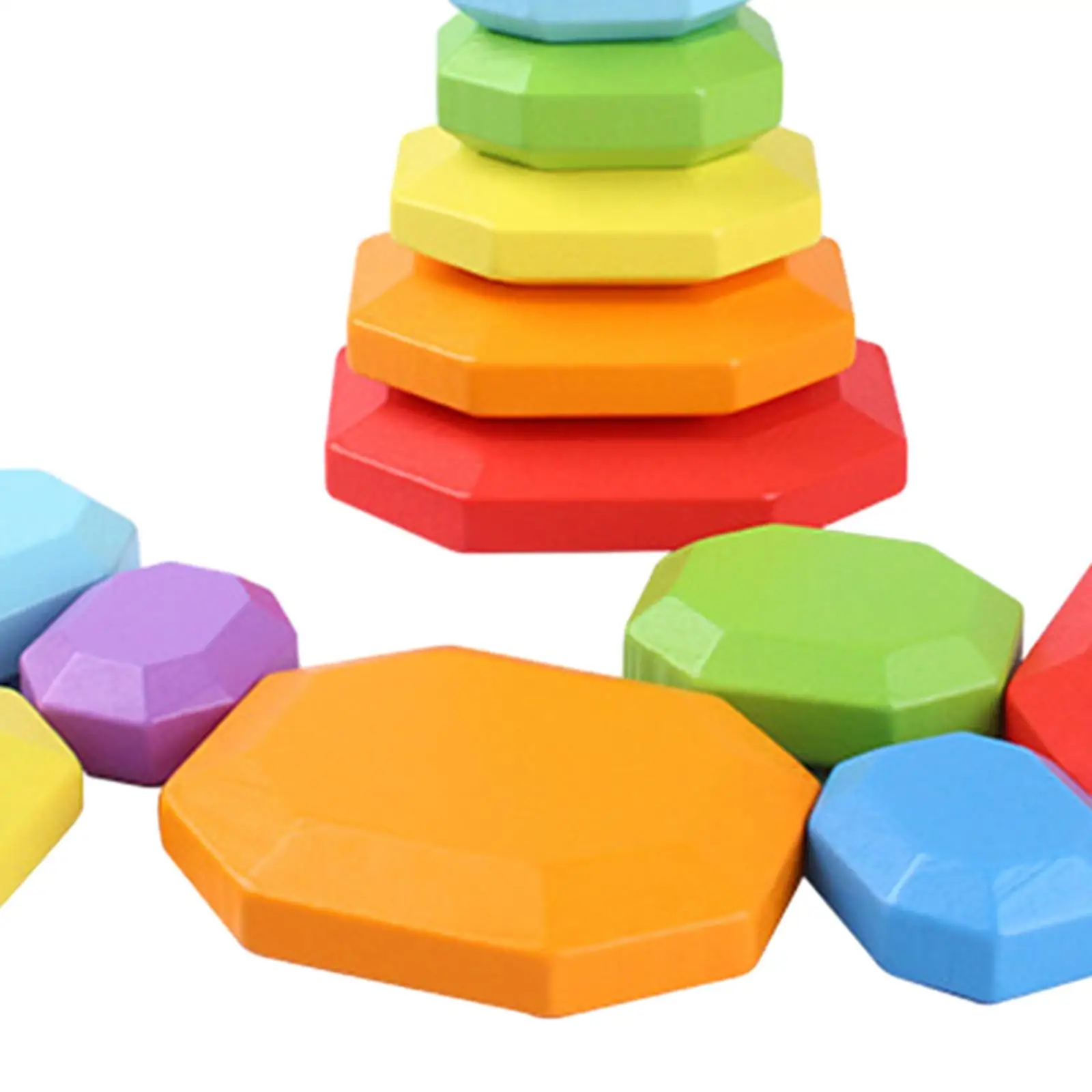 7 Pieces Montessori Rainbow Stacking Stone Learning Montessori Toys Blocks