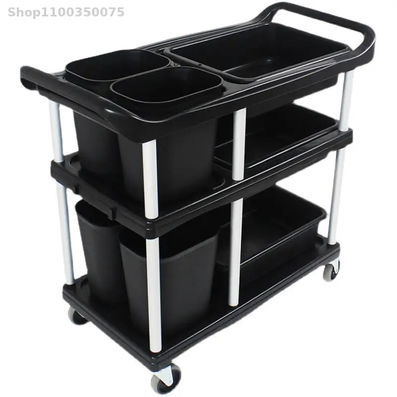 Hotel restaurant three-story dining car small trolley bowl collection car delivery restaurant mobile collection tableware