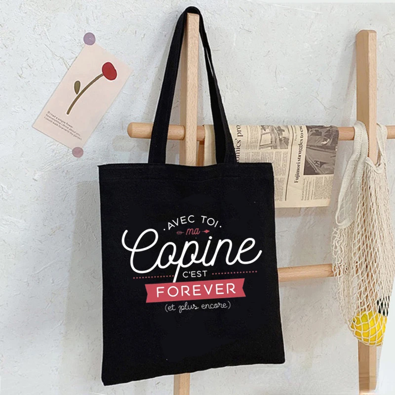 

Today Is Good Day Women Shopping Canvas Tote Bag Girl Harajuku Female Shoulder Teacher Student Gift Handbag Bolso Mujer Negro