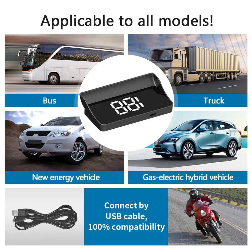 Car Digital Speed HUD GPS Head Up Display Speedometer Odometer car hud display car head up display speed gauges speed meter Plug-and-play Universal Interior Parts For All Cars/buses 1x KM/H