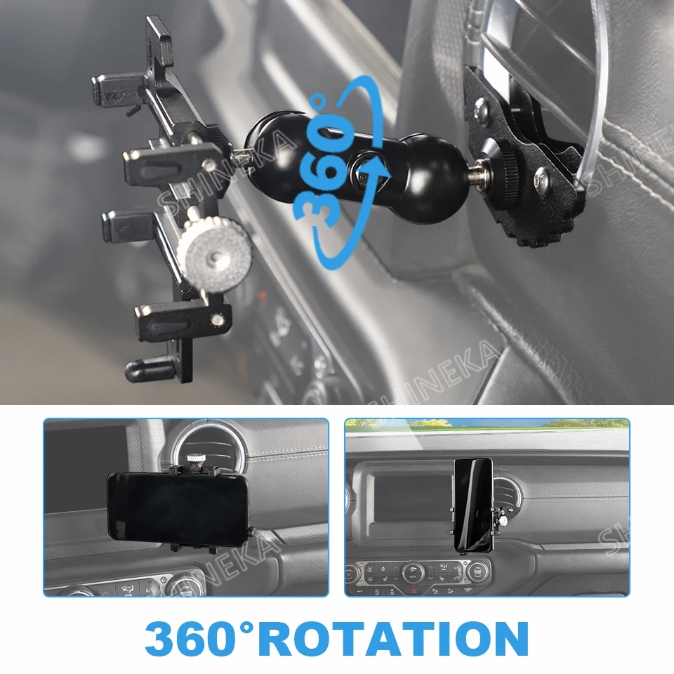 Shineka Auto Mittel konsole Klimaanlage Steckdose Telefon halter für Jeep Wrangler jl Gladiator jt bis Innen zubehör – Detail 6