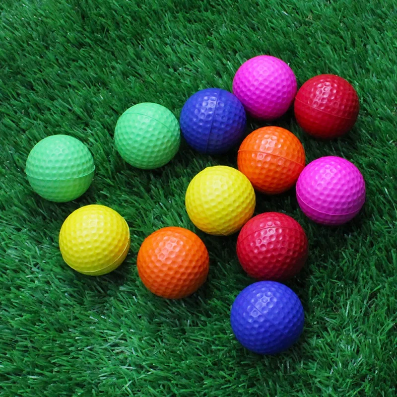 1Pc 42mm Mixing Color PU Foam Hand Grips Solid Sponge Soft Balls Indoor Golf Rehabilitation Practice Round Grip Ball
