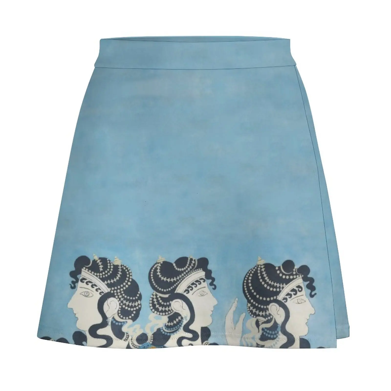 Minoan Ladies in Blue fresco after Emile Gilliéron Mini Skirt summer dresses for women 2024 korean fashion luxury women's skirt