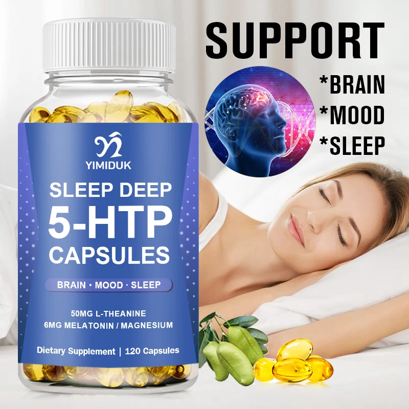 

5-HTP 200 MG Plus Calcium for Mood, Sleep – Supports Calm and Relaxed Mood – 99% High Purity Vegetarian Capsules