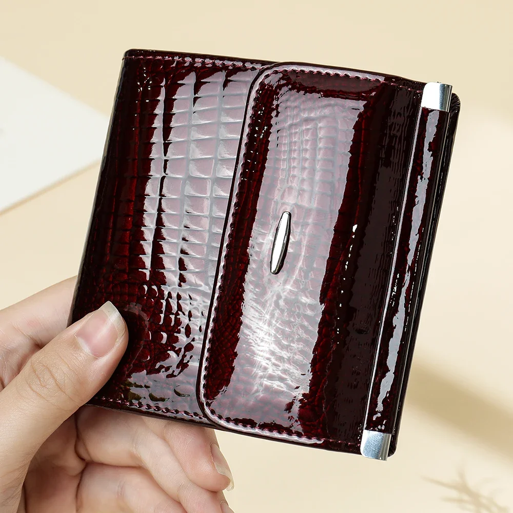 Marrant Women's Leather Wallet with Coin Pocket Red Card Holders Money Bag Coin Purse Female