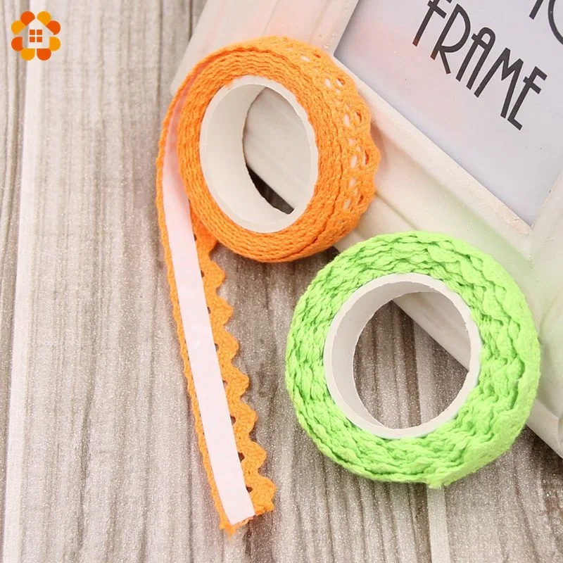 2Yard/roll 1.6CM Lace Tape Self Adhesive Decoration Tapes DIY