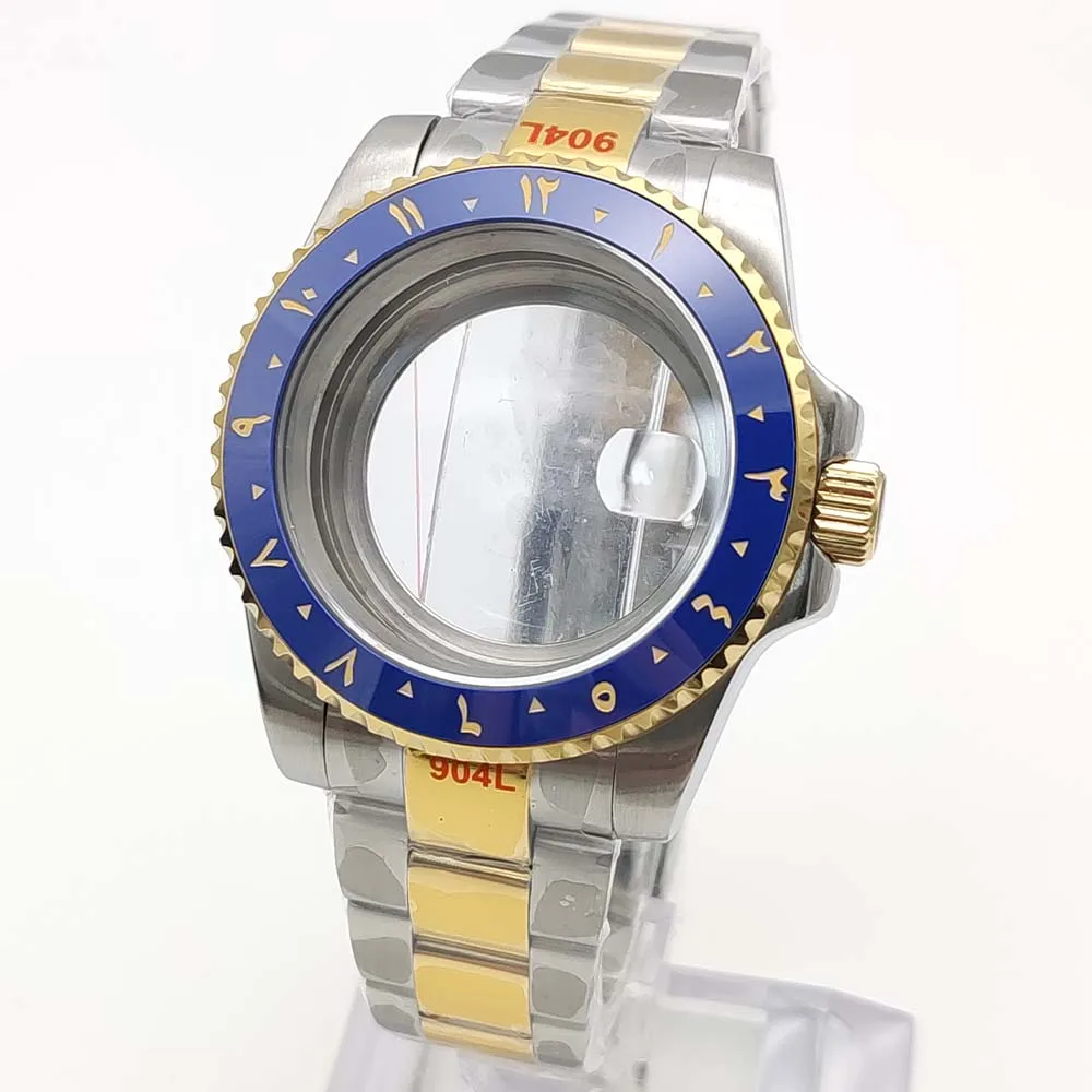 Men's Gold Sandwich Case Automatic Watch with Sapphire Glass, 40mm Water Resistant Design