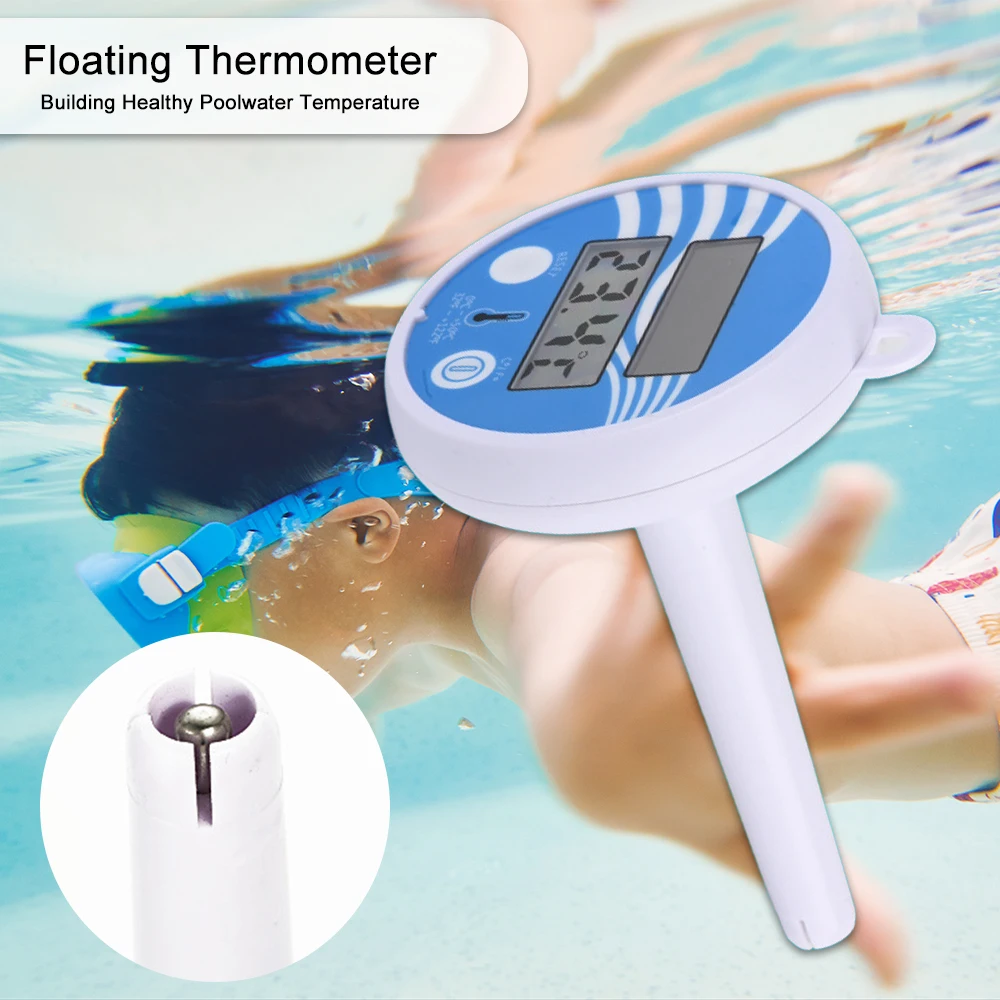 FloatingDigitalPoolThermometerLCDDisplaySolarPoweredOutdoor