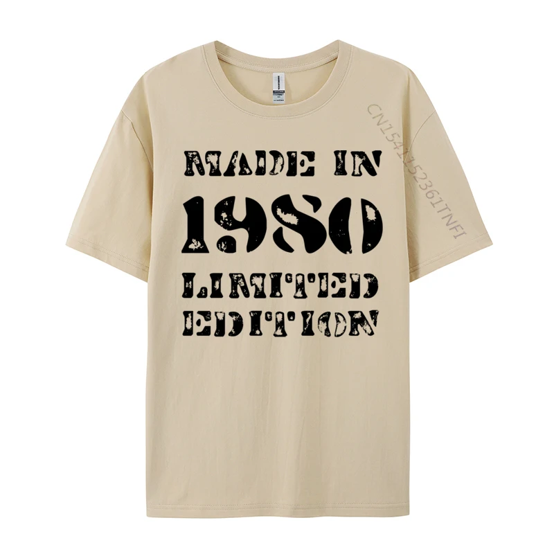 2024 Adult Tshirts Casual Comics Tops Tees Cotton Fabric Crew Neck Short Sleeve Printed On T Shirts Summer Fall Made In 1980 Limited Edition 40th Birthday khaki