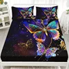 Fashion Luxury Fitted Sheet Set Soft Comfortable Breathable Color Butterfly Print Bedding Set For Bedroom Guest Room 5