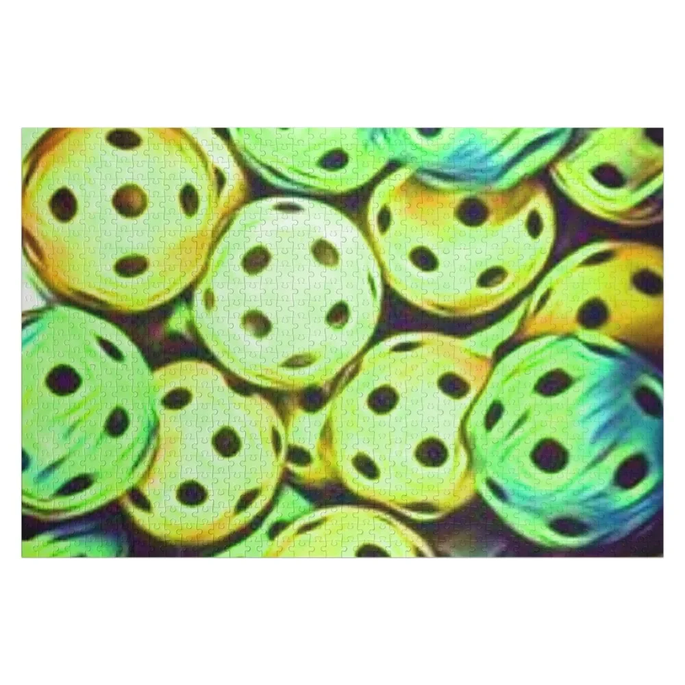 

Pickleball Yellow Balls Sport Fun Jigsaw Puzzle Personalised Personalized Gift Puzzle