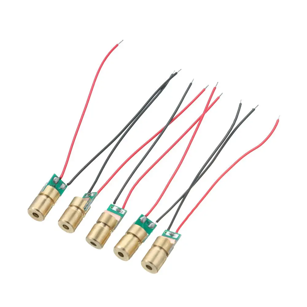 1/3/5/10pc Mini Red Sight Copper Head 650nm 6mm 3V Adjustable Lasers Dot Diode Module Laser diodes laser head