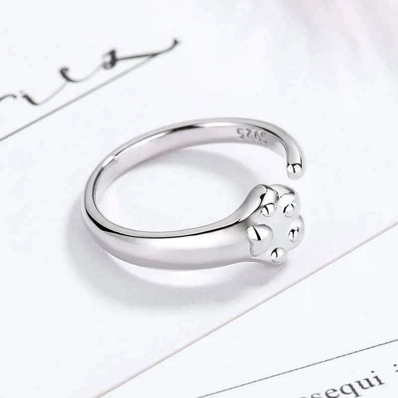 New in 925 Sterling Silver Cat Paw Rings For Women Luxury Jewelry Gift Female - PeticaDeals