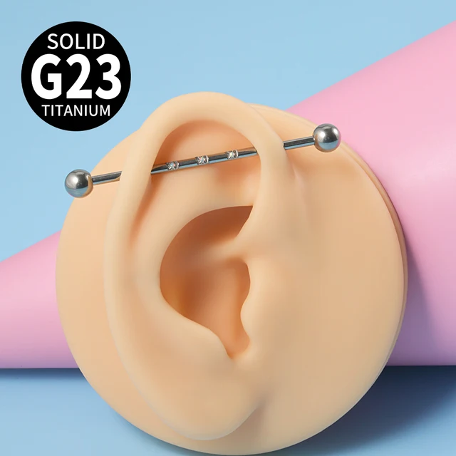 Orecchino Helix Senza Filettatura | Acciaio Chirurgico 316L | Con Pietre CZ | 16G 6mm | Per Cartilagine - Foto 5