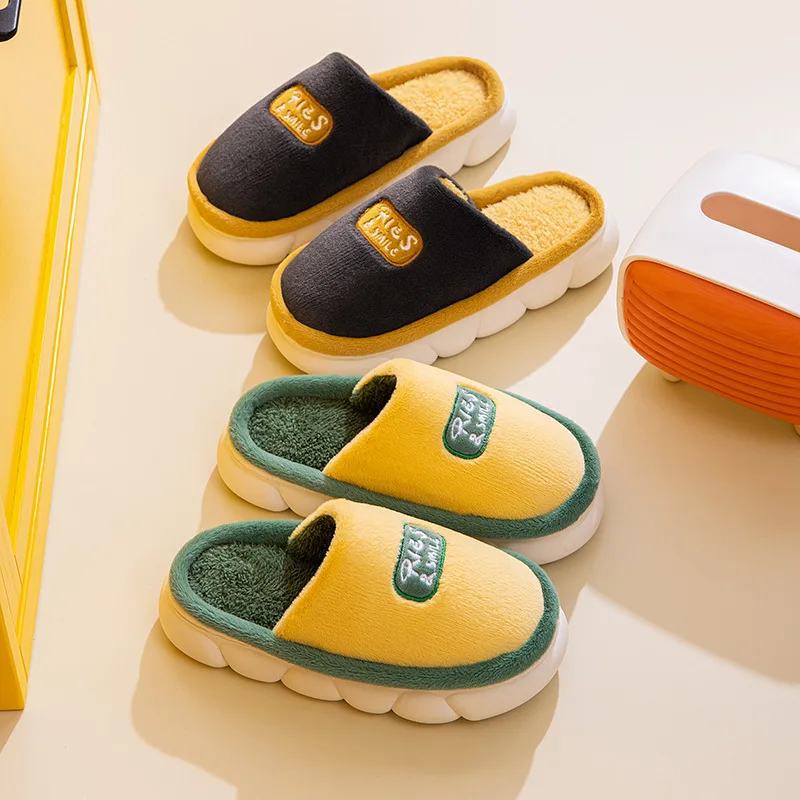 Fashion Artificial Plush Home Slippers Women Men Winter Indoor Fur Slippers Keep Warm Wool Slipper Lady Soft Home Shoes Flats