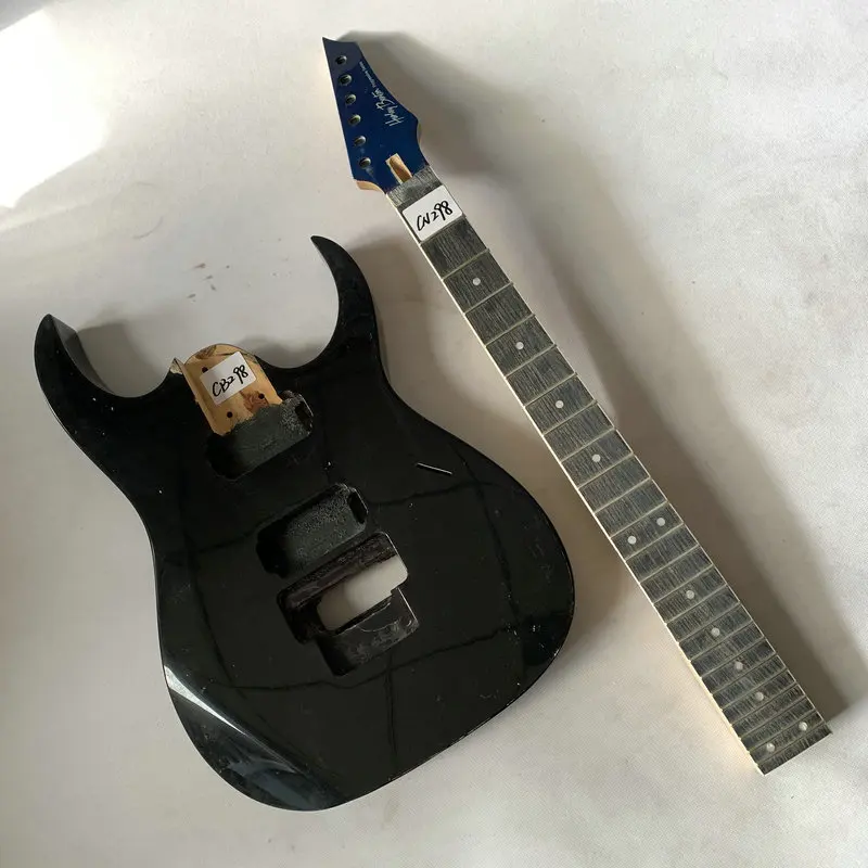 CNCB298FloydRoseElectricGuitarUnfinishedDIYGuitarKitsBodywithNeck24FretsinBlack.jpg