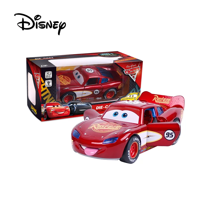 Cartoon toy boy car mobilization large alloy lightning McQueen racing car can open the door combination rebound car 6