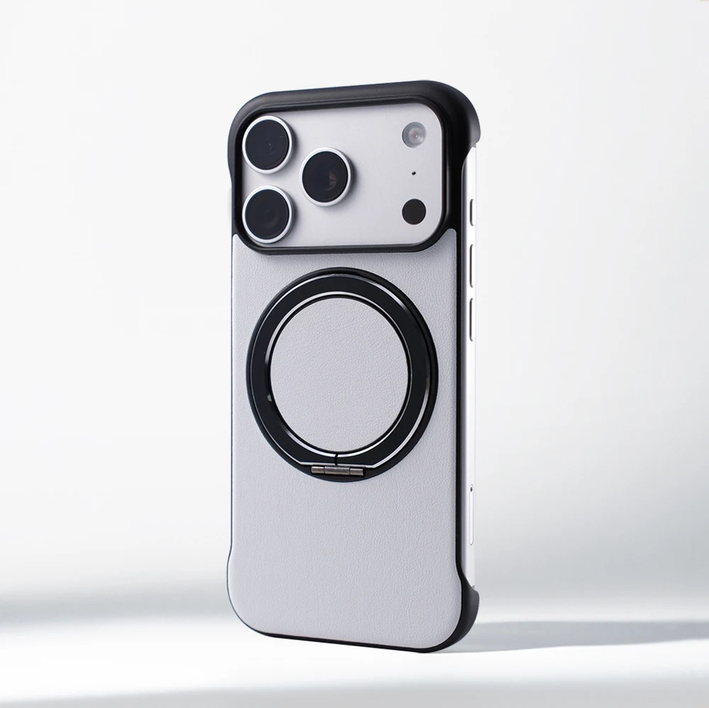 Sleek Magnetic Stand Phone Case with Wireless Charging Cover