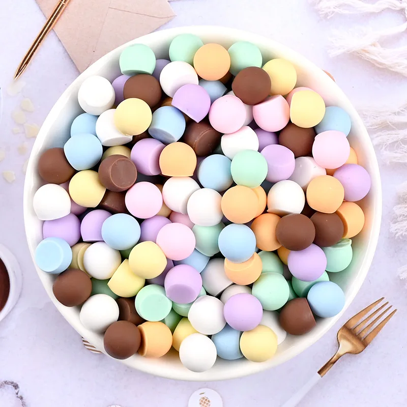 

10pcs New Mini Macaron Color Candy Sprinkles Resin Flatback Cabochons Scrapbook DIY Ornaments Jewelry Accessories Supplies R210