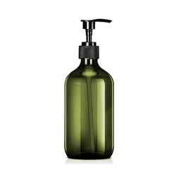 Elegant 16oz Soap Dispenser Bottles with Waterproof Labels for Bathroom and Kitchen Decor (Green)