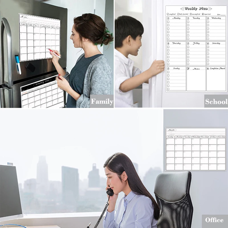 A3 Size Magnetic Refrigerator Monthly Weekly Planner Calendar Table Dry Erase Whiteboard Schedules Fridge Sticker Message Board magnetic calendar dry erase whiteboard magnetic whiteboard magnetic dry erase board whiteboard wall sticker