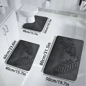 3PCS Quick-Dry Non-Slip Bathroom Bath Mat Set 1