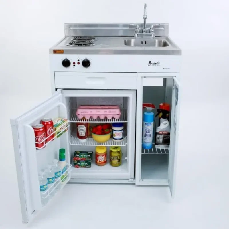 Avanti CK3016 Energy Star Certified Full Compact Kitchen, Built in Kitchenette Stainless Steel Counter