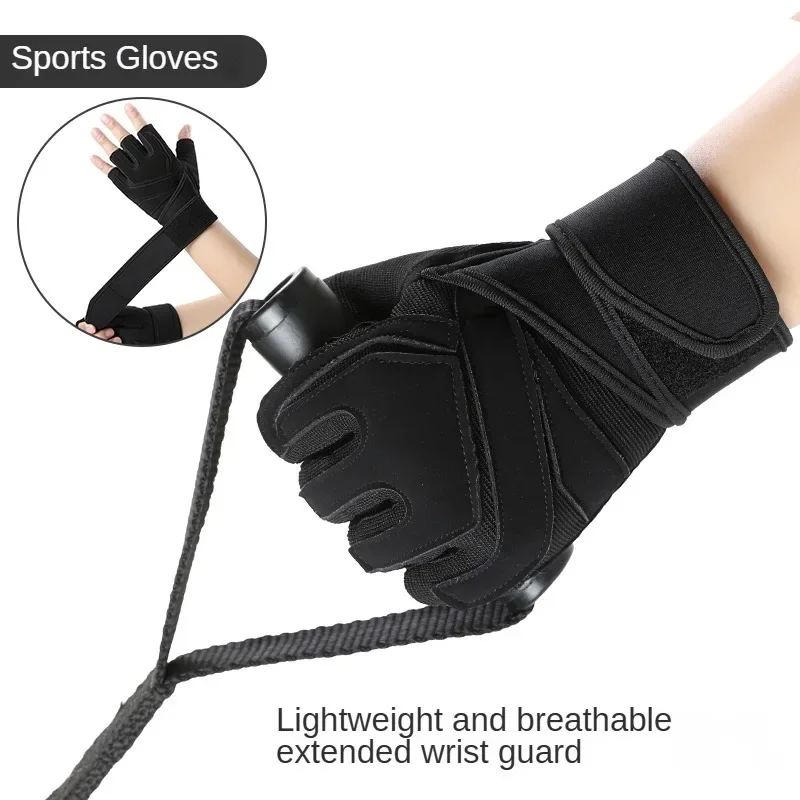 Outdoor Gloves Grips Anti-Skid Wrist Straps Protector for Weightlifting Support Bench Press Pull-up Fitness Gloves Palm Protect