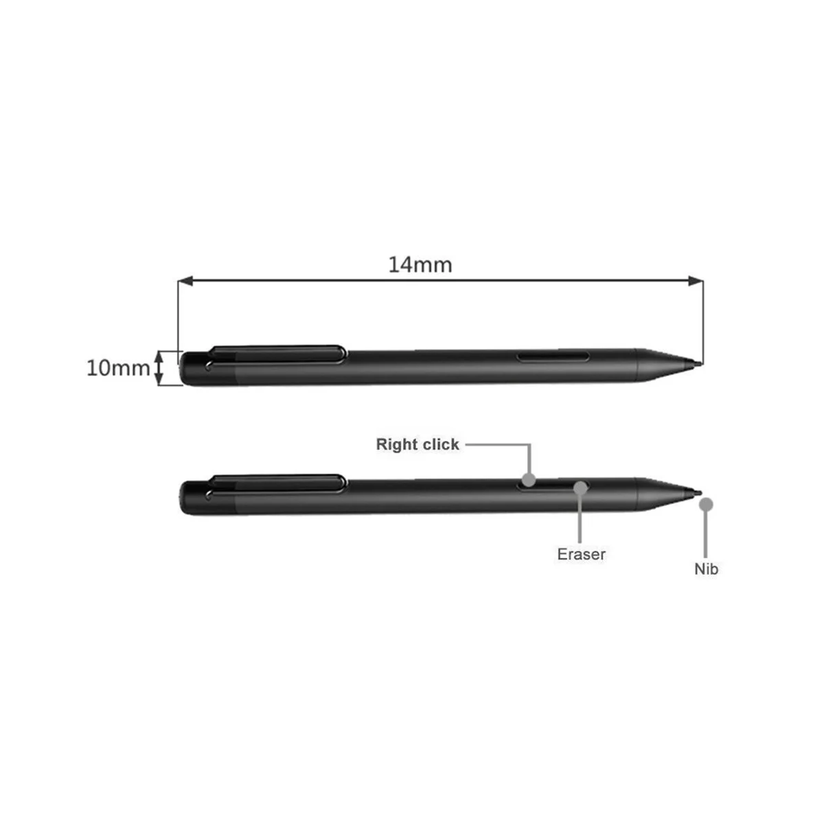 Per Microsoft Surface 3 Pro3/4/5/6/Book/Laptop Penna Capacitiva 1024 Livelli Di Pressione Con Estrattore Di Punta + Tip -Silver
