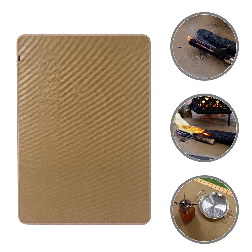 

Grill Outdoor Picnic Fireproof Cloth Portable Blanket Retardant Blankets Glass Camping Pit Mat for Cushion Fireplace