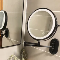 Bathroom White Smart Makeup Mirror 8-inch Folding LED Makeup Mirror 3X Magnification Double-sided Battery Mirror 1