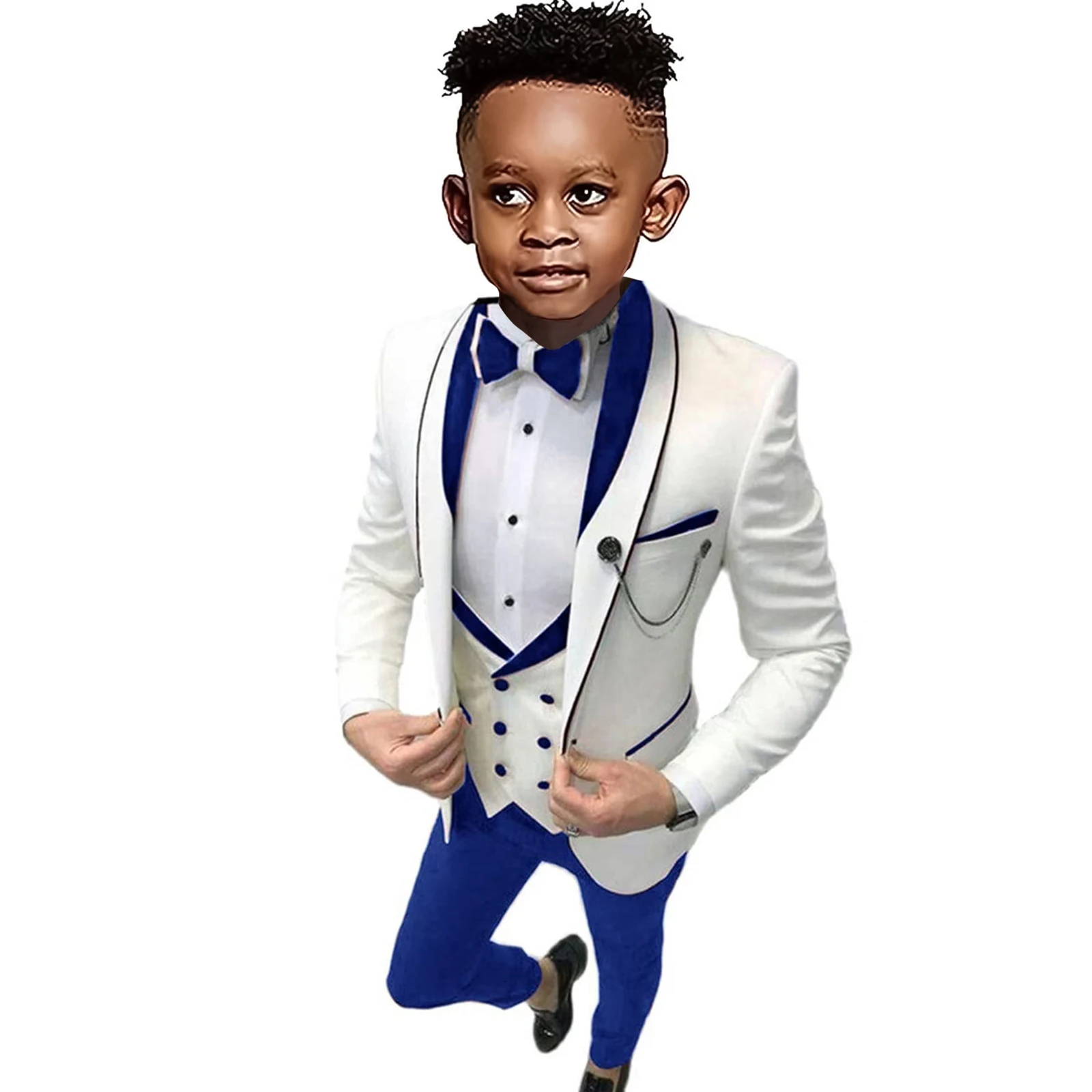 Boys Suits 3-14 Years Four Pieces Formal Suits Set Toddler Outfit Suit Set For Boys Children Wedding Guest Classic Smart Tuxedo Pantsuit