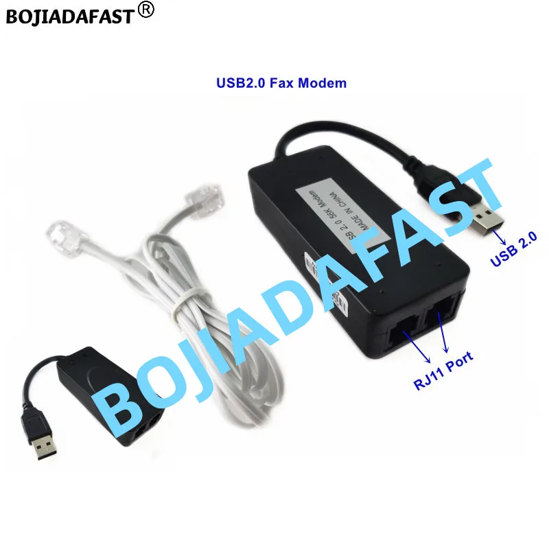 USB 2.0 Fax Modem Adapter With 2 RJ11 Port Caller ID 56Kbps V.92 V.90 Conexant CX93010 Supports WIN 11 10 8 7 Linux 2