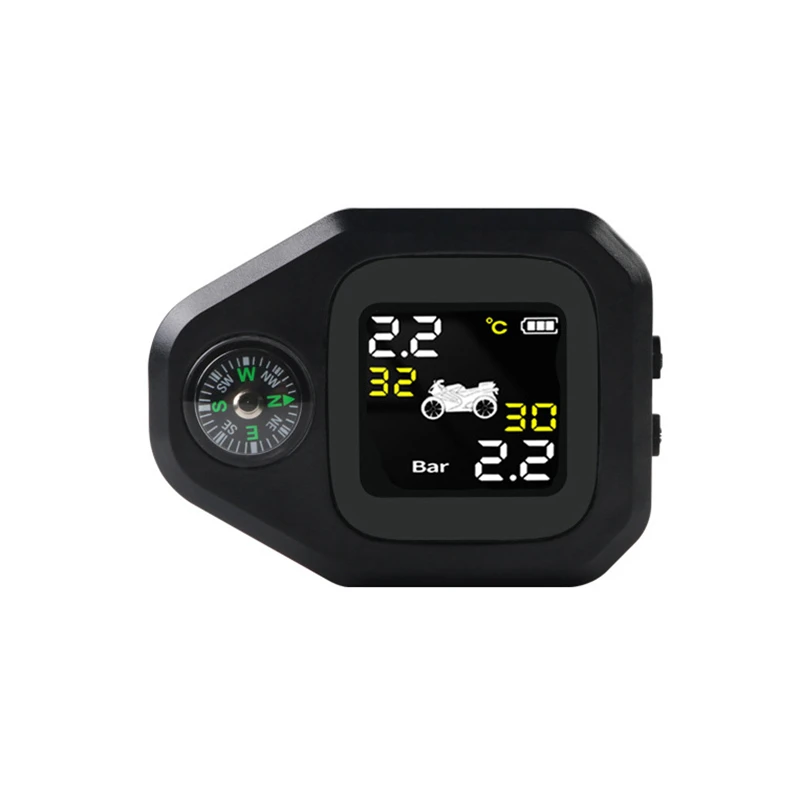 

Waterproof Motorcycle Real Time Tire Pressure Monitoring System TPMS Wireless LCD Display External Sensors with