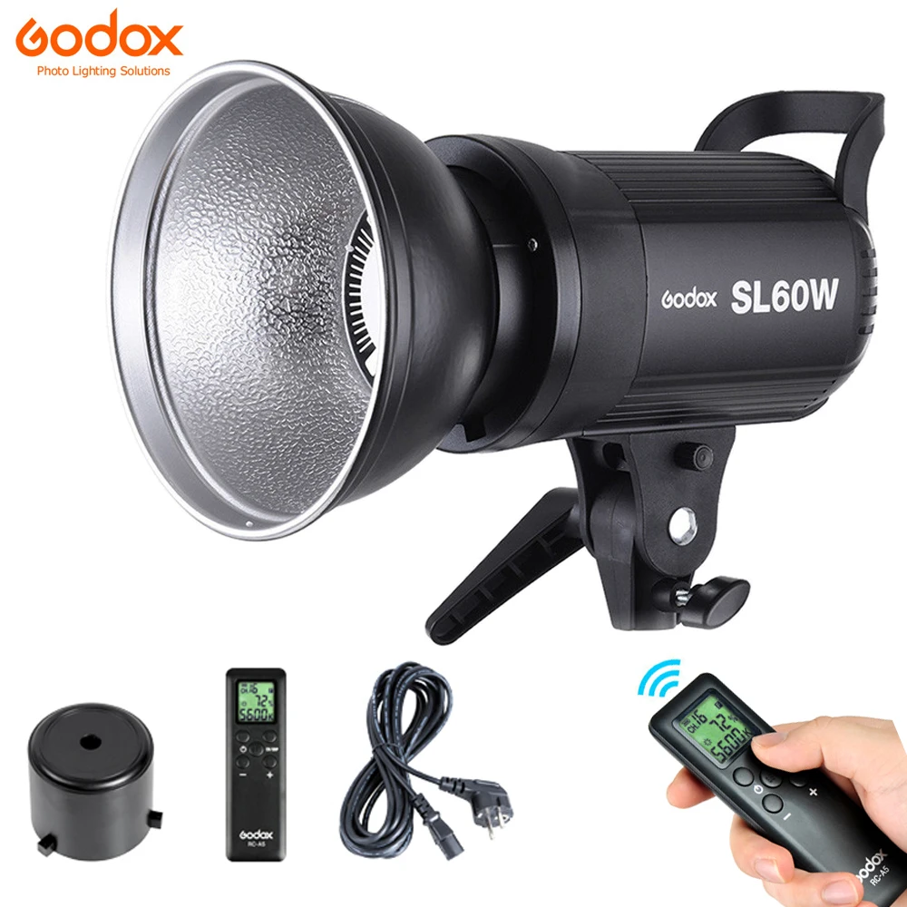 DE Godox SL-60W 5600K LED Videoleuchte BD-04 Barndoor 95cm Grid Softbox 