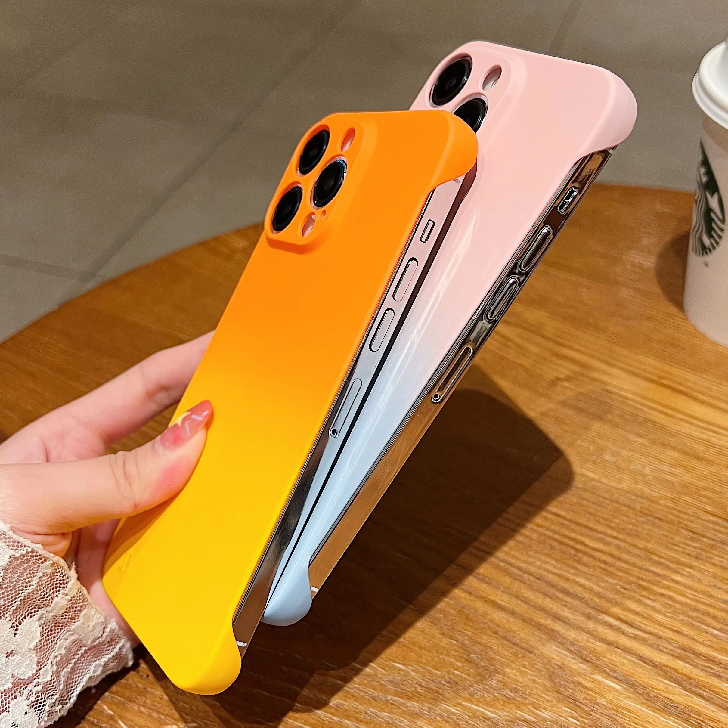 Ultra Thin Frameless Gradient Case with Slim Lens Protection