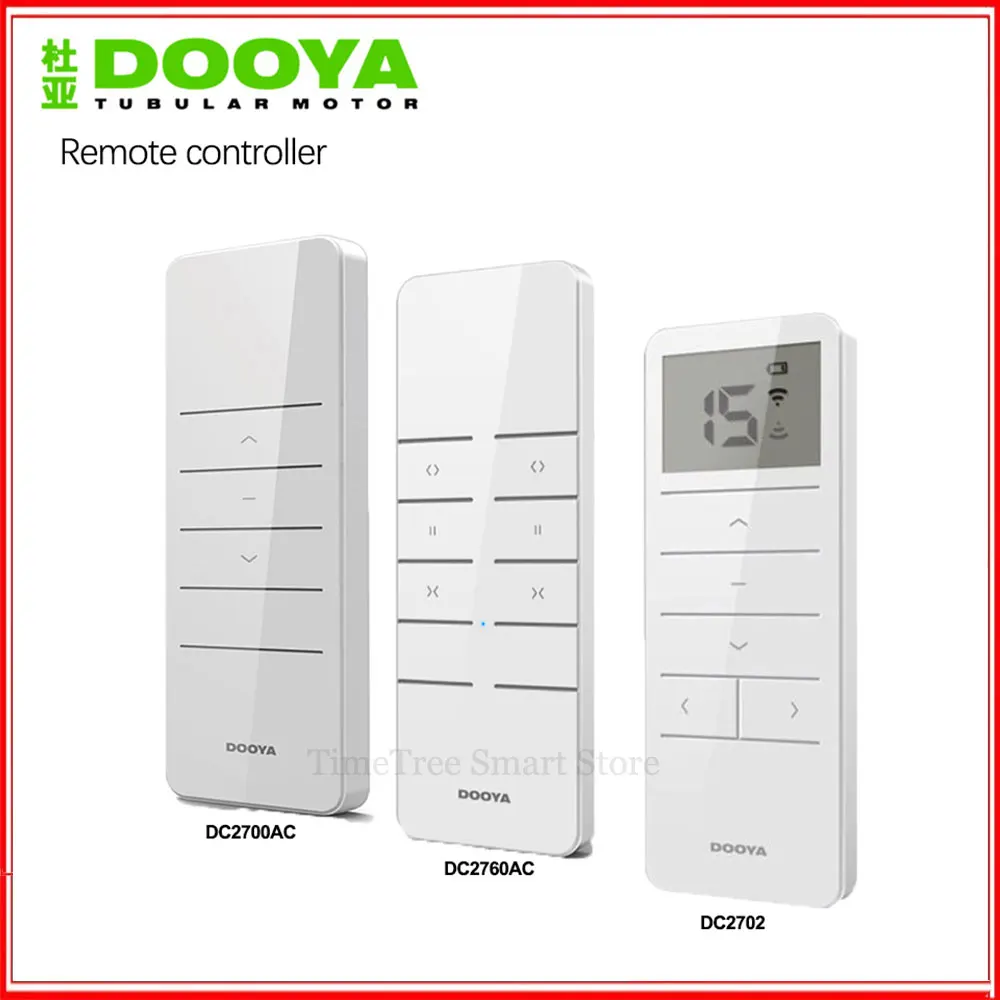 Dooya DC2700/2760AC/2702 Remote Controller Emitter for Dooya Electric RF433 Tubular Motor Curtian motor DT52E,DT82TV, Tuya Motor