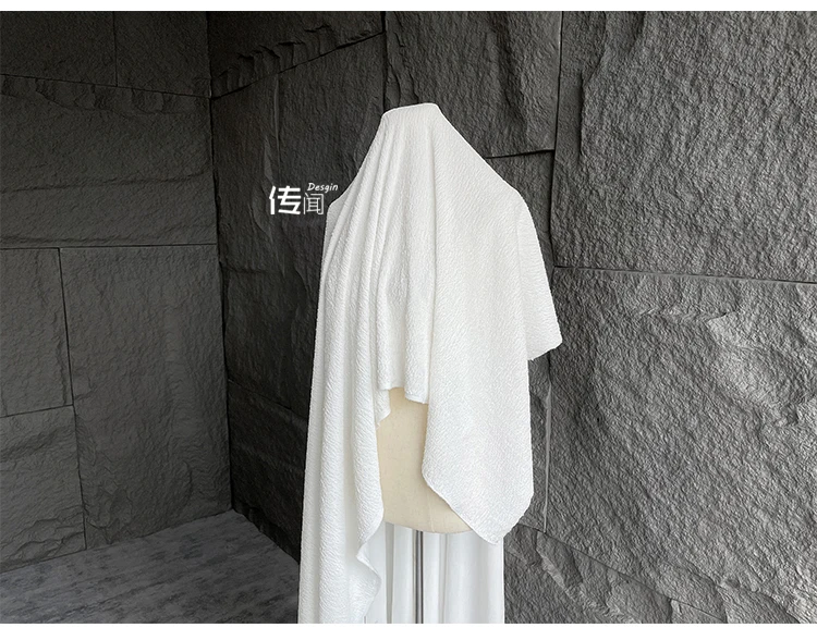 Description Picture 5 of itemWhite Soft Double Layered Pleated Fabric for Creative Fashion Clothing Designer Cloth Apparel Diy Sewing Material