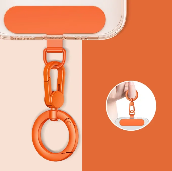Metal Phone Lanyard Gasket with Rotatable Buckle - Steel Clip Card Cord Tab